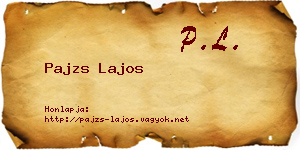 Pajzs Lajos névjegykártya